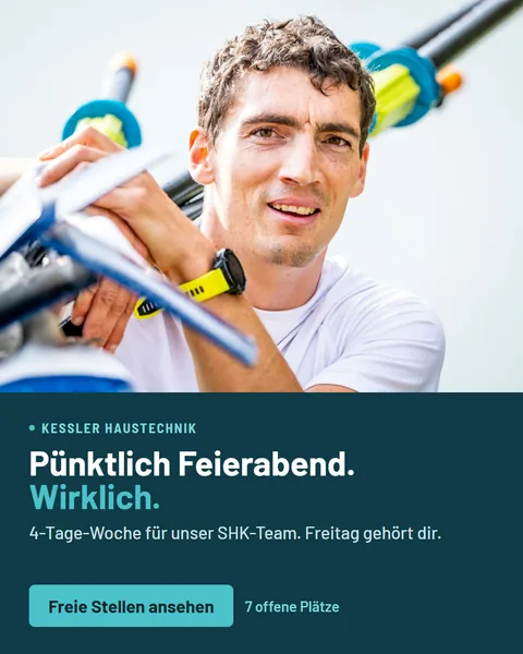 Recruiting-Anzeige: 4-Tage-Woche im SHK-Team – Kessler Haustechnik